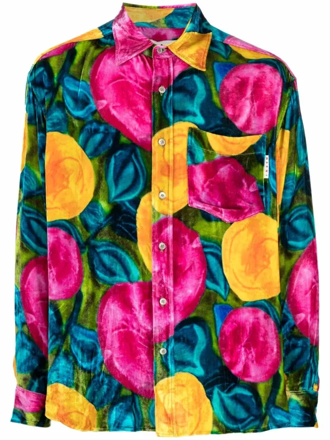Marni Marni 花柄プリントベルベットシャツ ピンクの商品画像