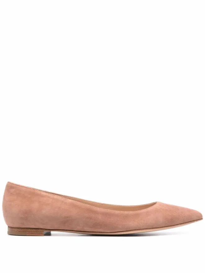 Gianvito Rossi Gianvito Rossi Gianvito suede ballerina shoes - Neutralsの商品画像