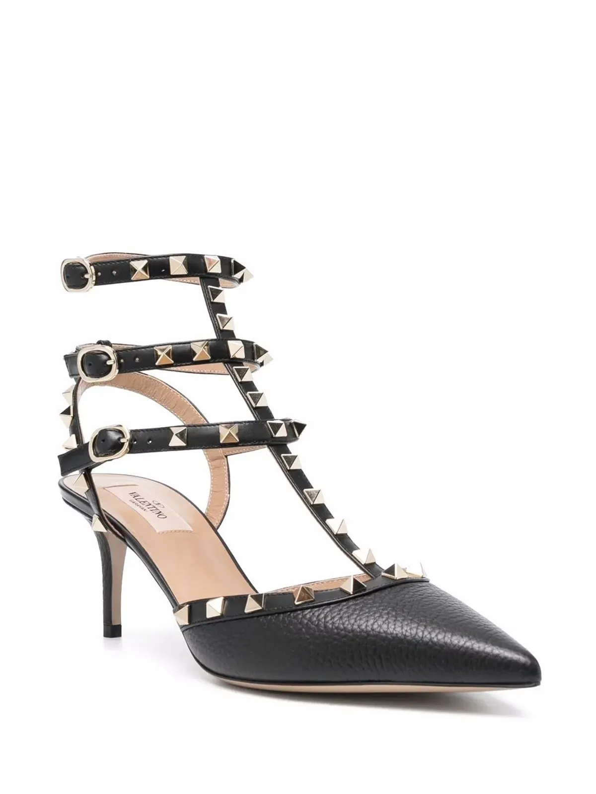 Valentino Garavani 65mm ロックスタッド カージド ヒール パンプス - ブラック - 画像2