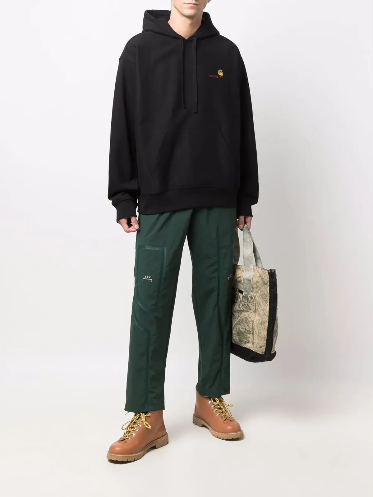Carhartt WIP 刺繍ロゴ付きドローストリングフーディ - 画像2