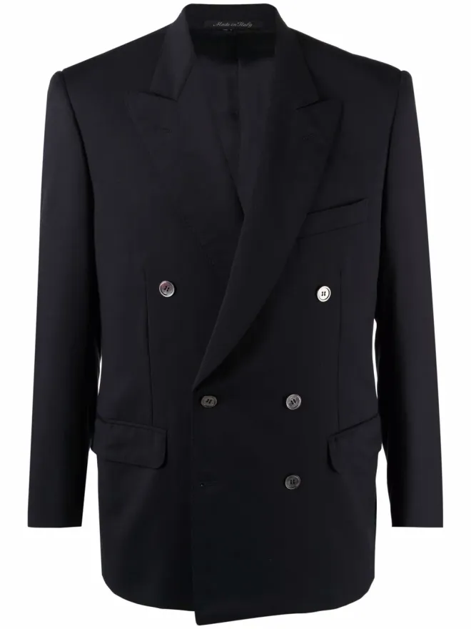 Pierre Cardin Pre-Owned Pierre Cardin Pre-Owned 1990年代 ネイビー ウール ブレザー ダブルブレストの商品画像
