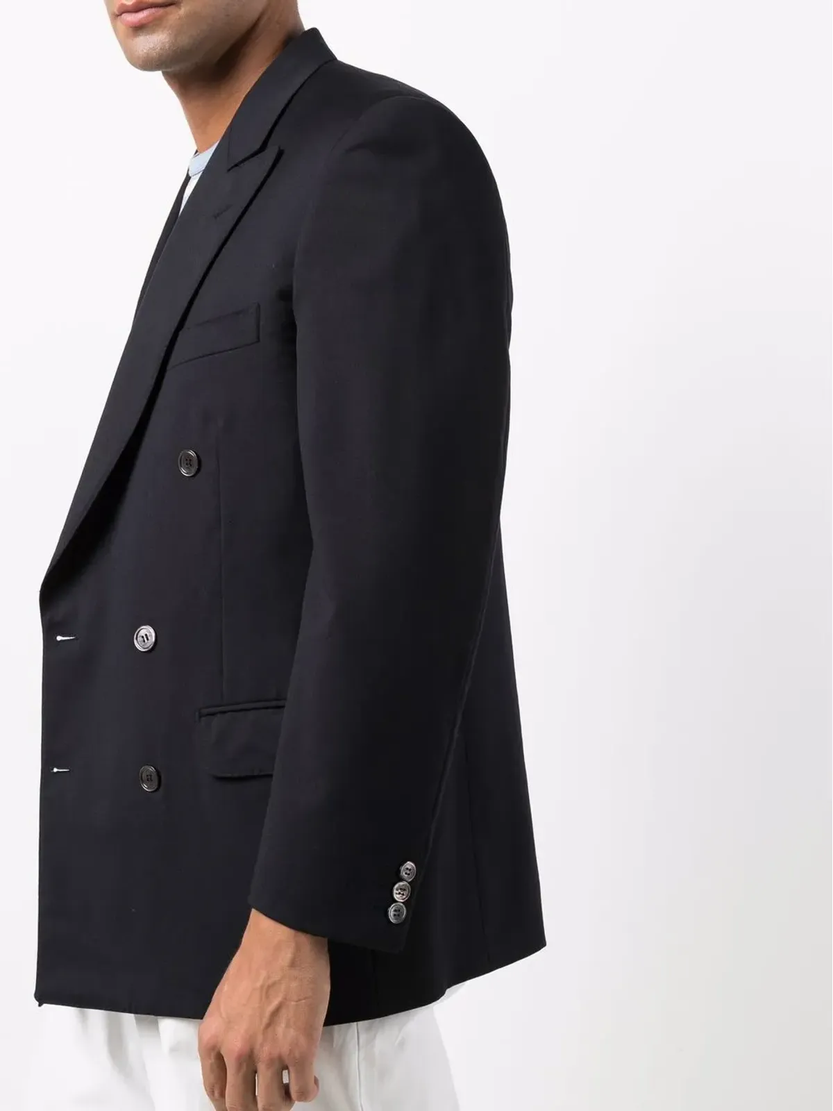 Pierre Cardin Pre-Owned 1990年代 ネイビー ウール ブレザー ダブルブレスト - 画像5