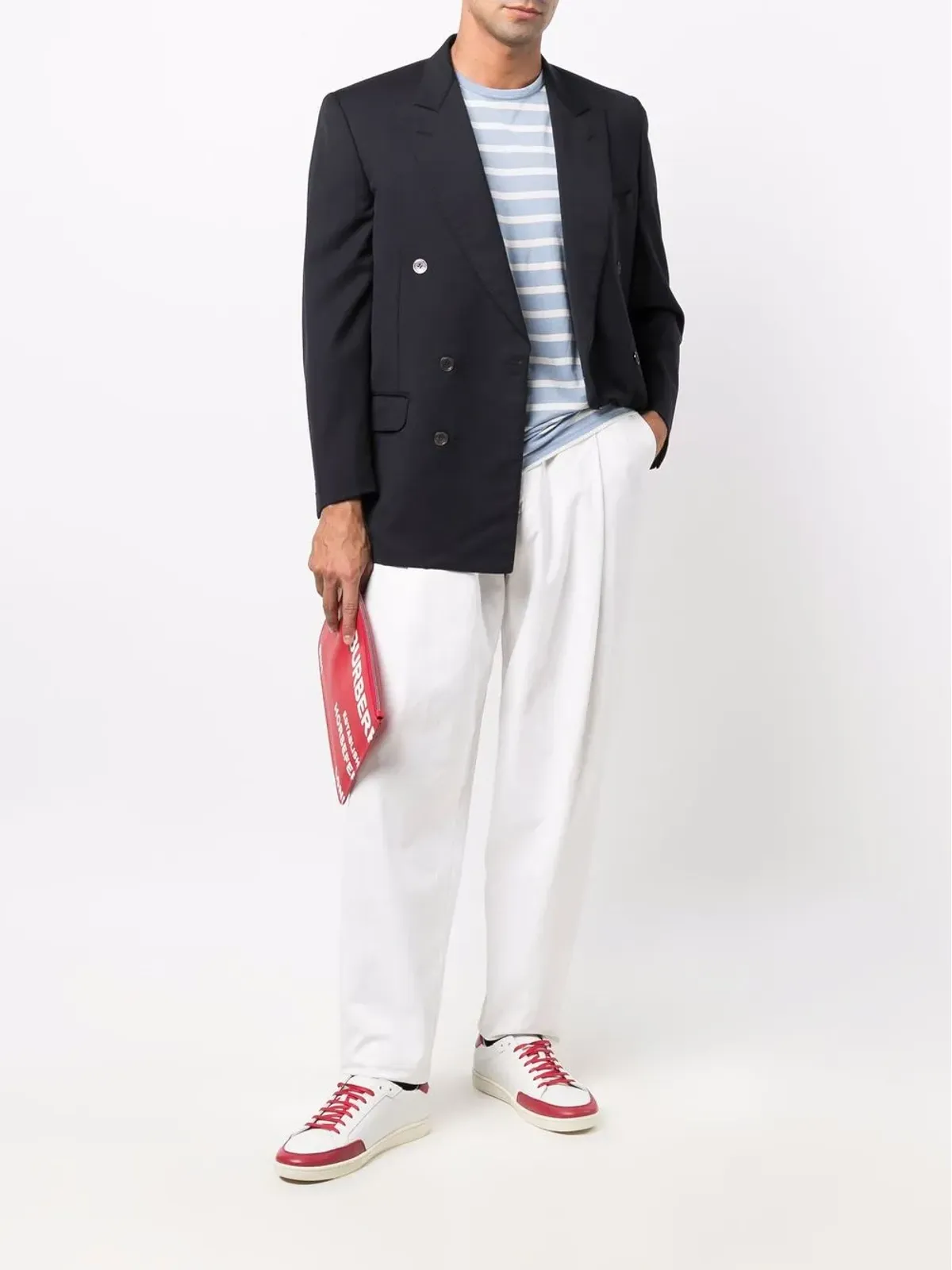 Pierre Cardin Pre-Owned 1990年代 ネイビー ウール ブレザー ダブルブレスト - 画像2