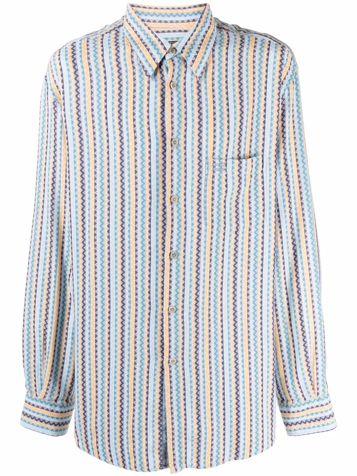 Missoni - ビンテージ 1990年代ストライプチェボン柄シャツ ブルー - 画像1