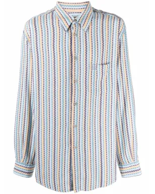 Missoni - ビンテージ 1990年代ストライプチェボン柄シャツ ブルー - サムネイル1