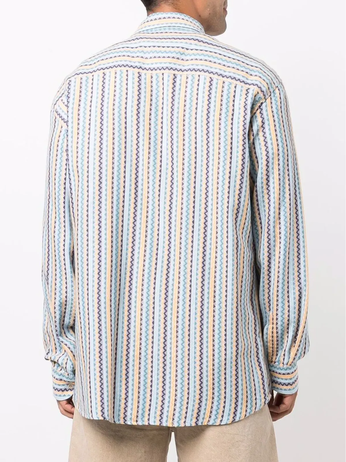 Missoni - ビンテージ 1990年代ストライプチェボン柄シャツ ブルー - 画像4