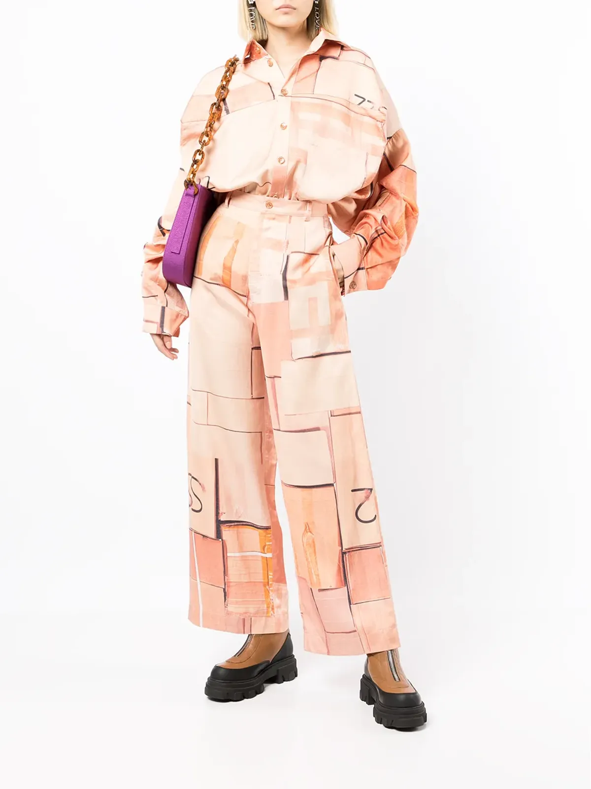 Natasha Zinko グラフィックプリント ボックスシャツ - 画像3