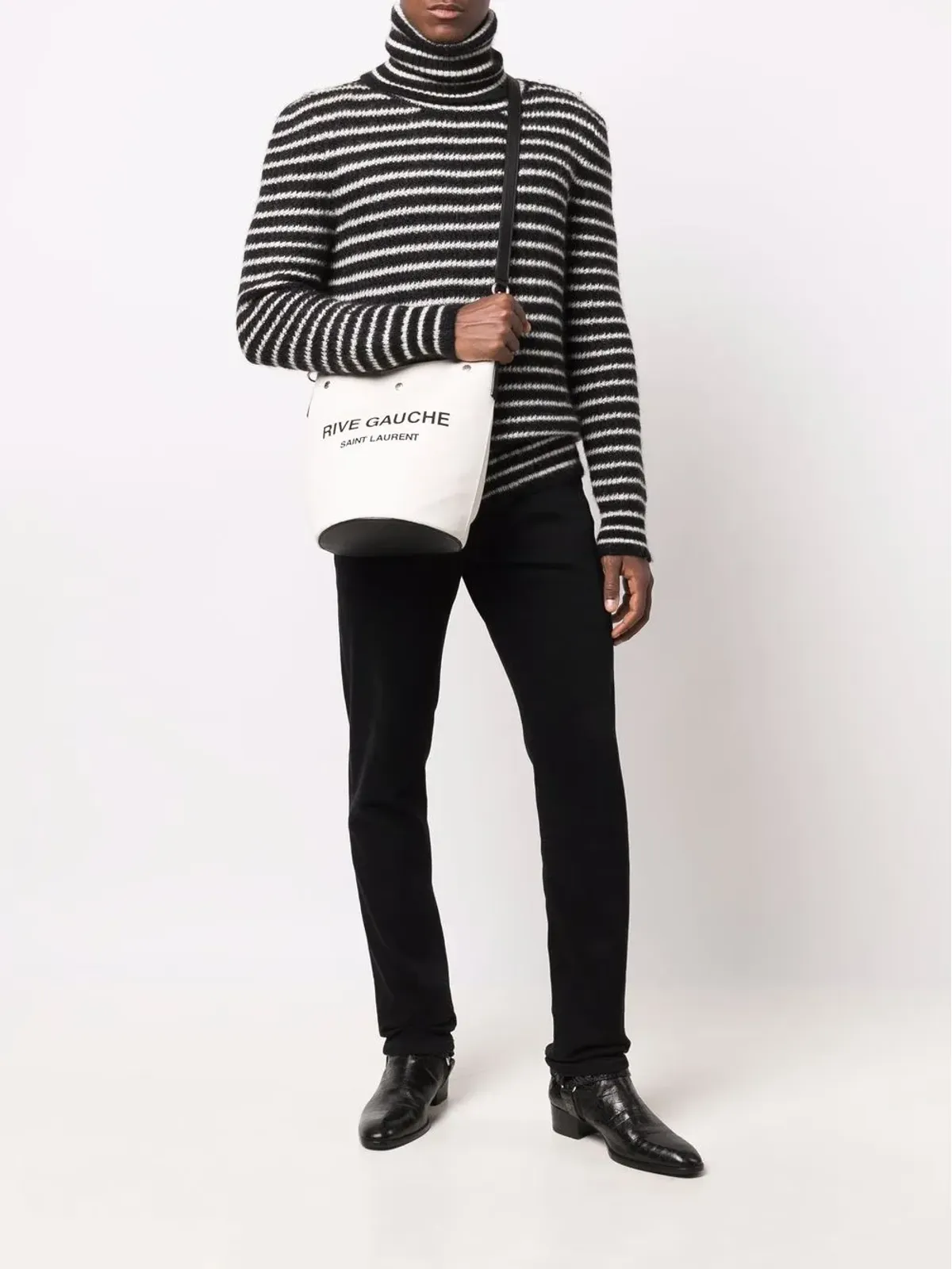 Saint Laurent ロゴプリント バケットショルダーバッグ - 画像2