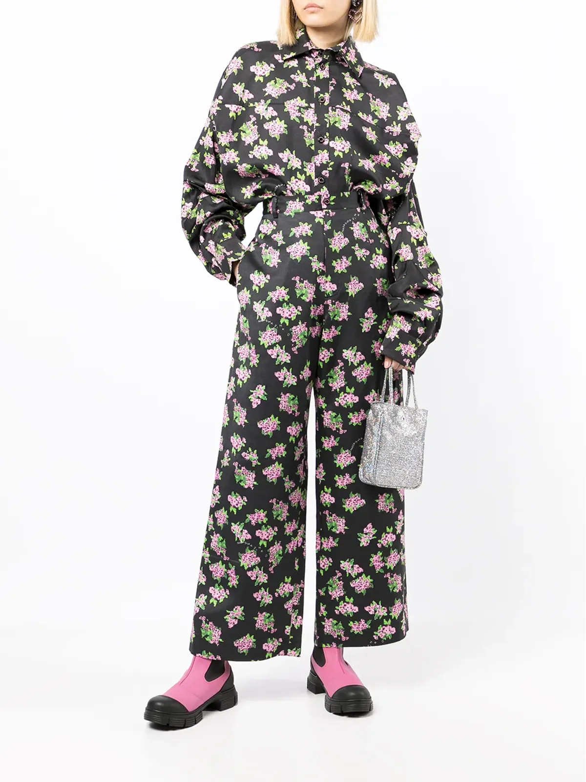 Natasha Zinko 花柄プリント クロップドパンツ - 画像2
