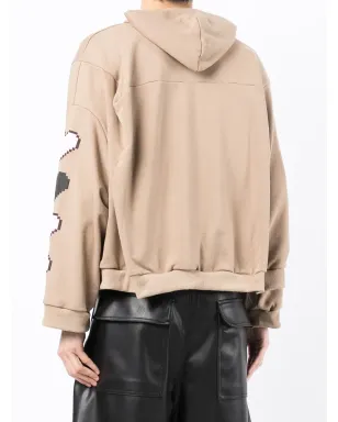 Natasha Zinko pixel-smiley pullover box hoodie - Brown - サムネイル5