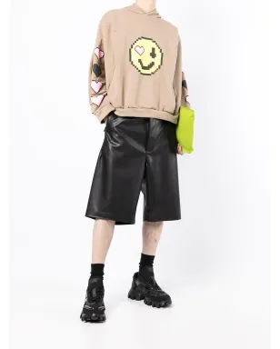 Natasha Zinko pixel-smiley pullover box hoodie - Brown - サムネイル2
