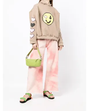 Natasha Zinko pixel-smiley pullover box hoodie - Brown - サムネイル3