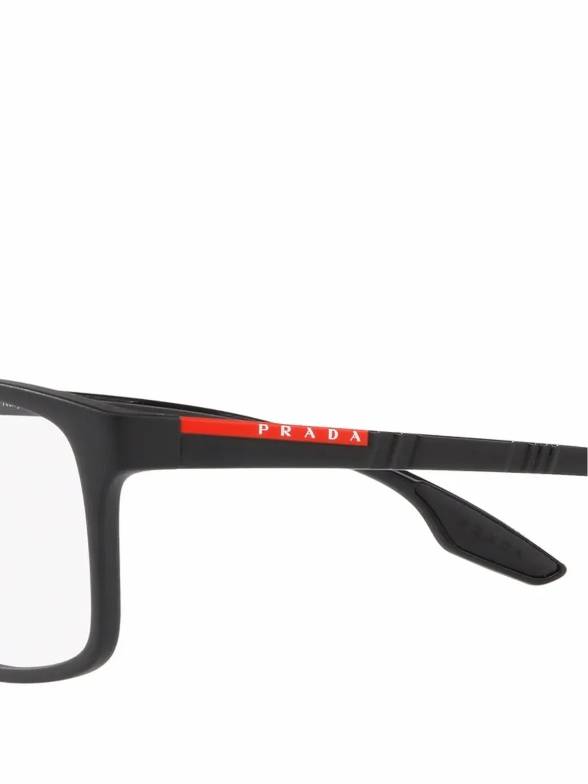 Prada Eyewear ロゴ入りアームの長方形メガネ - 画像3