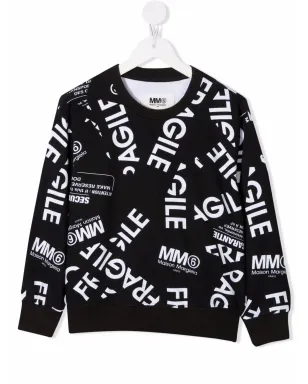 MM6 Maison Margiela Kids ロゴプリント コットン スウェットシャツ - サムネイル1