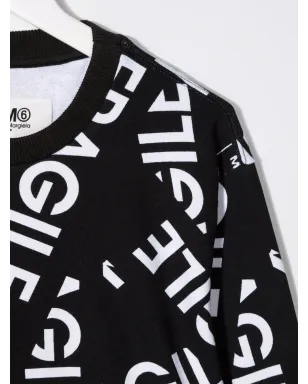 MM6 Maison Margiela Kids ロゴプリント コットン スウェットシャツ - サムネイル3