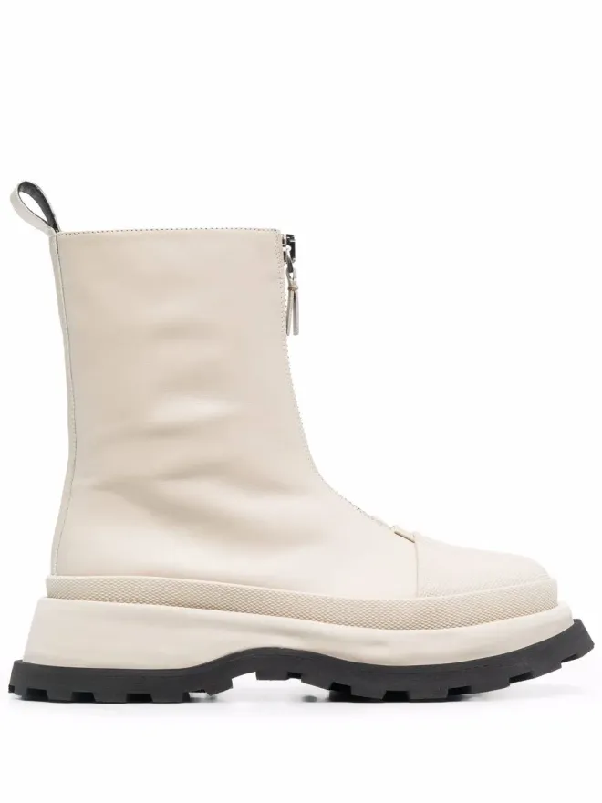 Jil Sander Jil Sander レザー フロントジップ アンクルブーツの商品画像