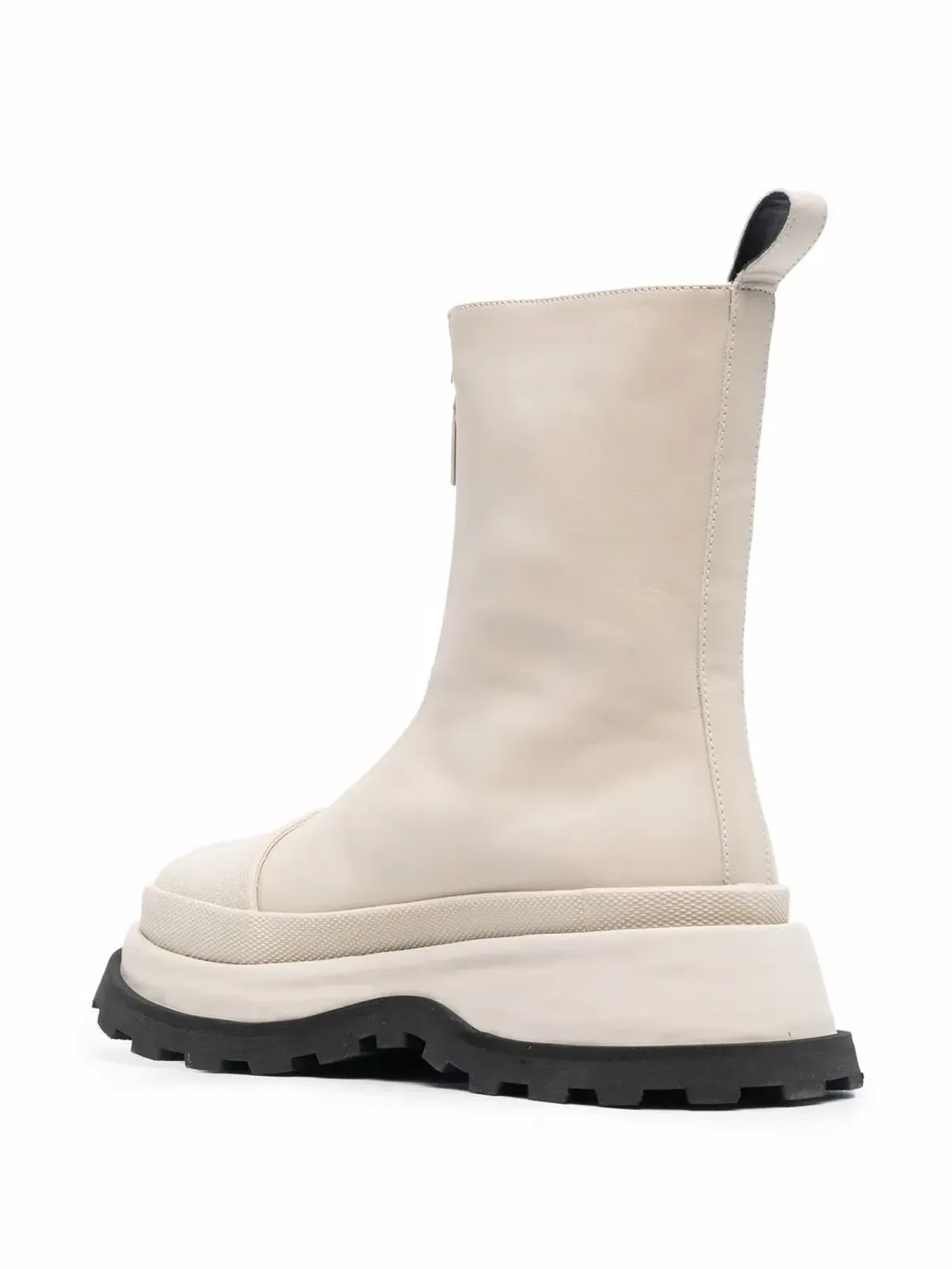 Jil Sander レザー フロントジップ アンクルブーツ - 画像3
