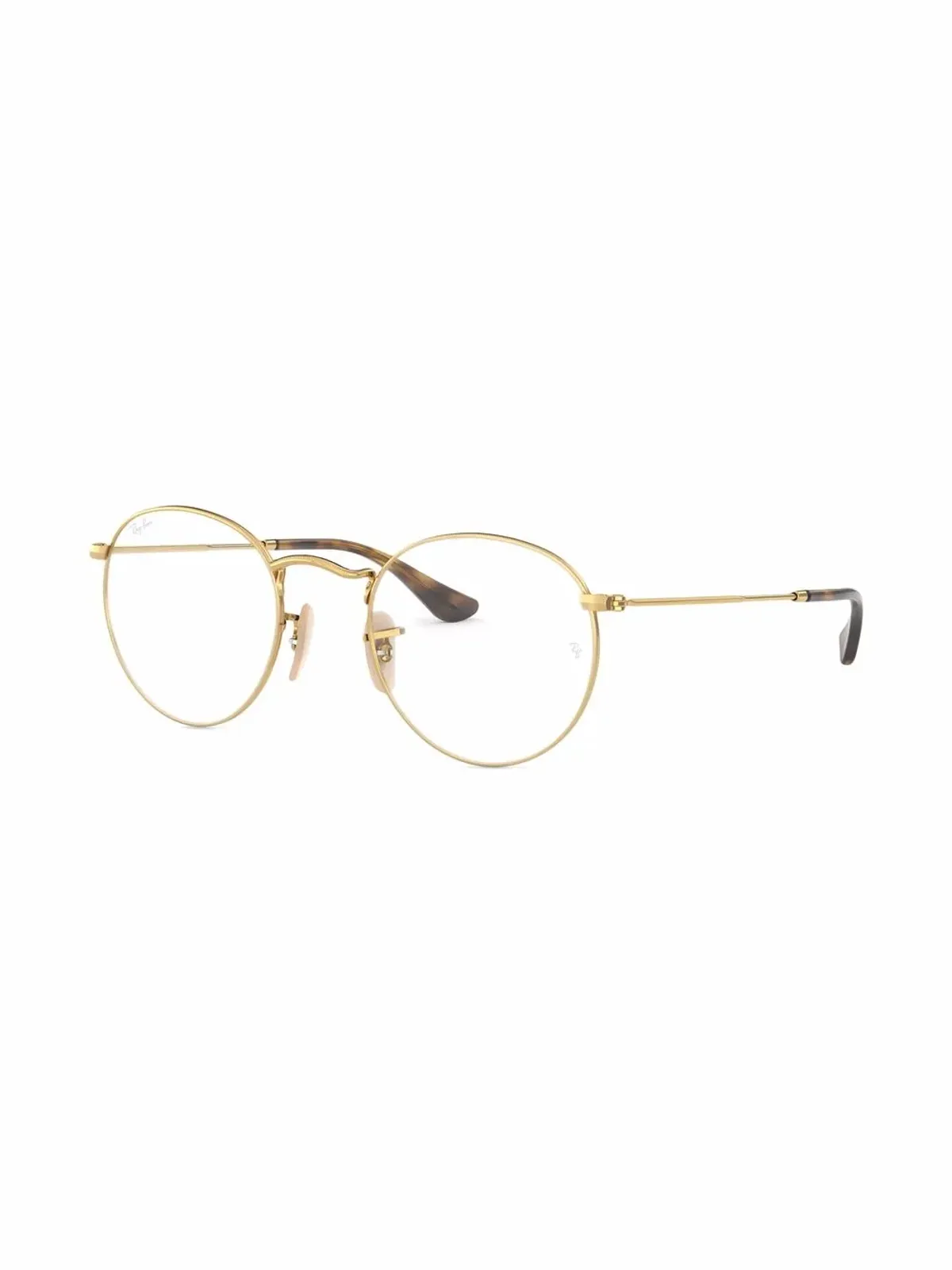 Ray-Ban 丸型フレーム メタル眼鏡 ゴールド - 画像2