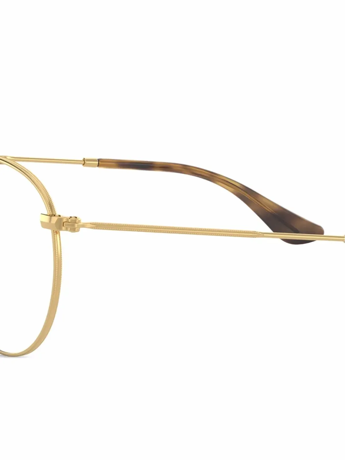 Ray-Ban 丸型フレーム メタル眼鏡 ゴールド - 画像3