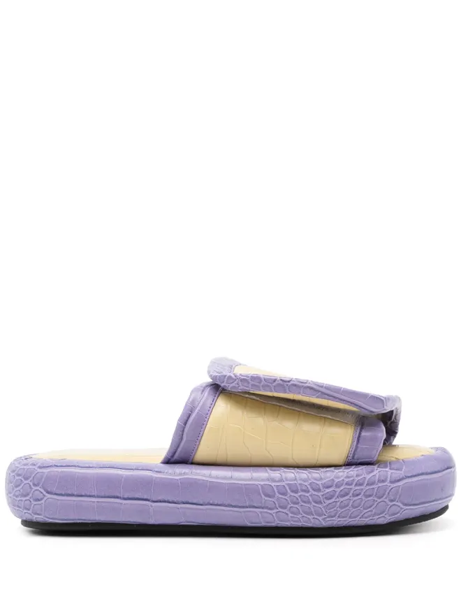 Natasha Zinko Natasha Zinko フェイクレザー調スライドサンダルの商品画像