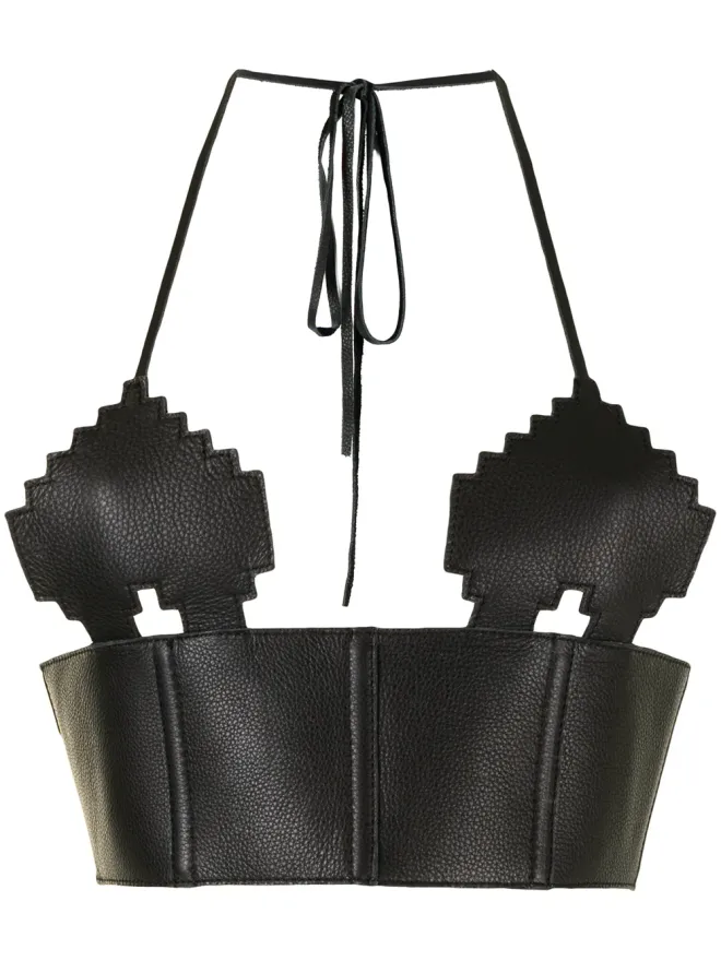 Natasha Zinko Natasha Zinko レザー ピクセルハートトップの商品画像