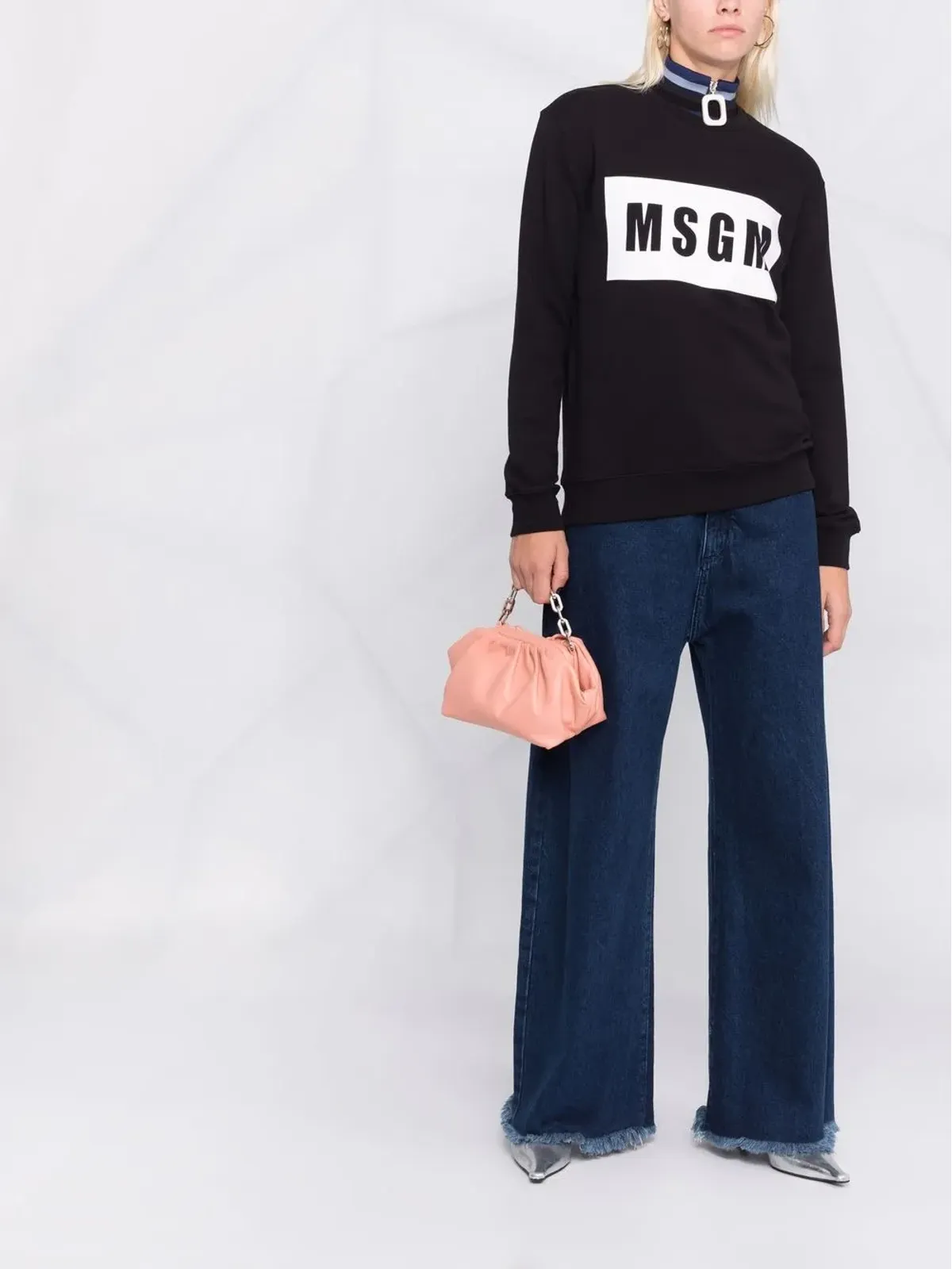MSGM ロゴプリント コットン スウェットシャツ - 画像2