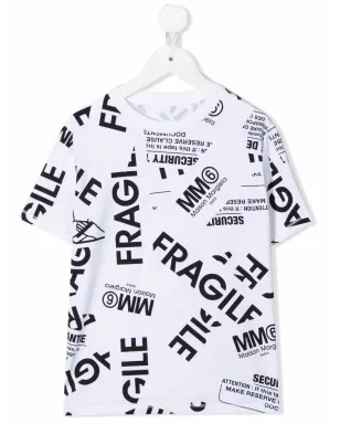 MM6 Maison Margiela Kids フラジャイルプリント ストレッチコットン Tシャツ - サムネイル1