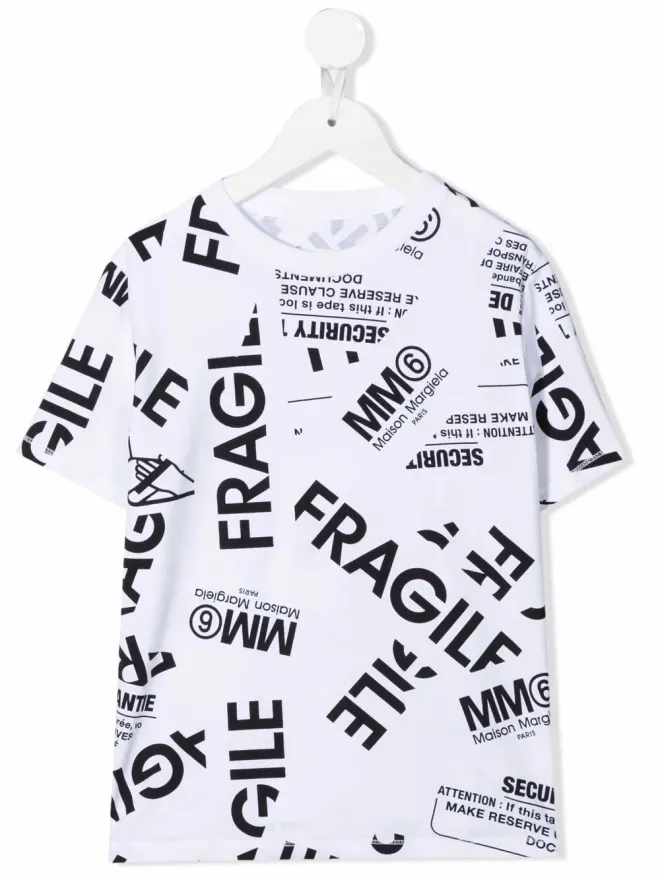 MM6 Maison Margiela Kids MM6 Maison Margiela Kids フラジャイルプリント ストレッチコットン Tシャツの商品画像