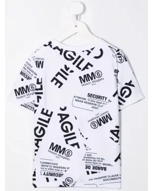 MM6 Maison Margiela Kids フラジャイルプリント ストレッチコットン Tシャツ - サムネイル2