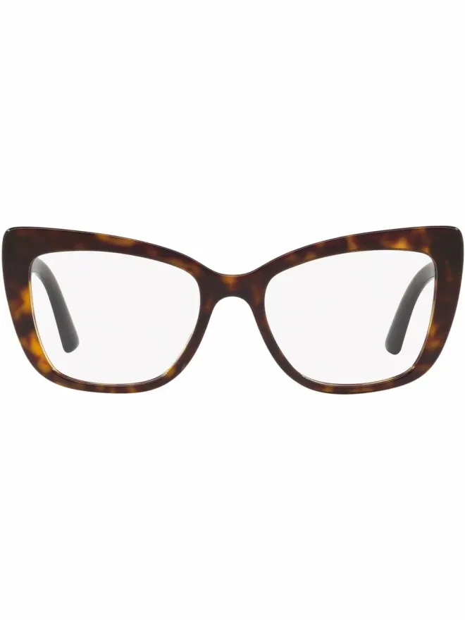 Dolce & Gabbana Eyewear Dolce & Gabbana Eyewear べっ甲調キャットアイフレーム眼鏡 グリーンの商品画像