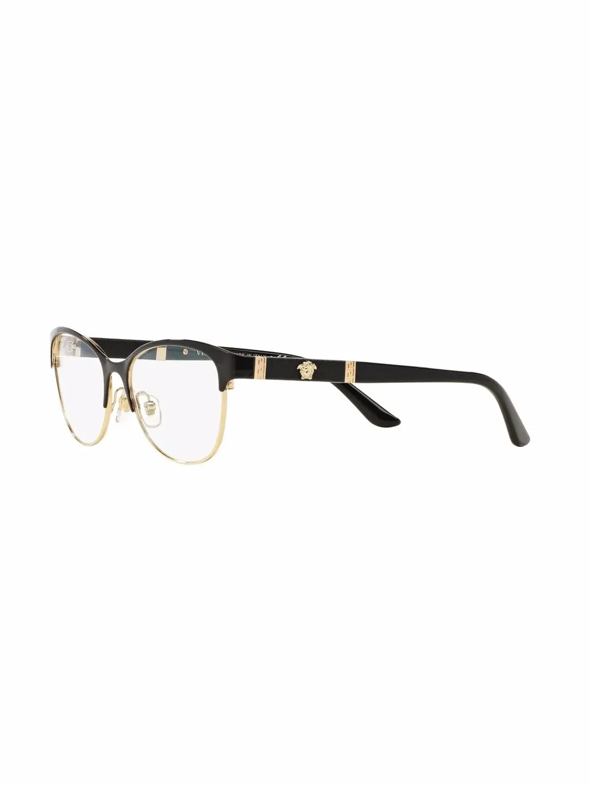 Versace Eyewear ウェイファーラー型メガネ ブラック - 画像2