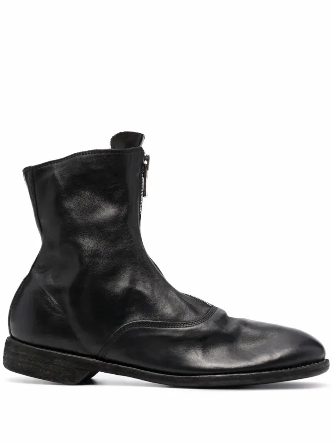 Guidi Guidi アンクルブーツ レザー ジップフロント ブラックの商品画像