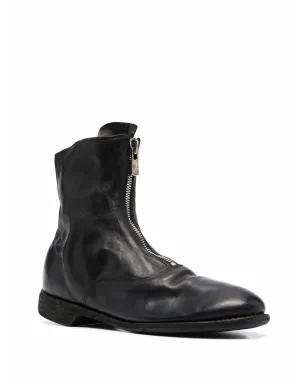 Guidi アンクルブーツ レザー ジップフロント ブラック - サムネイル2