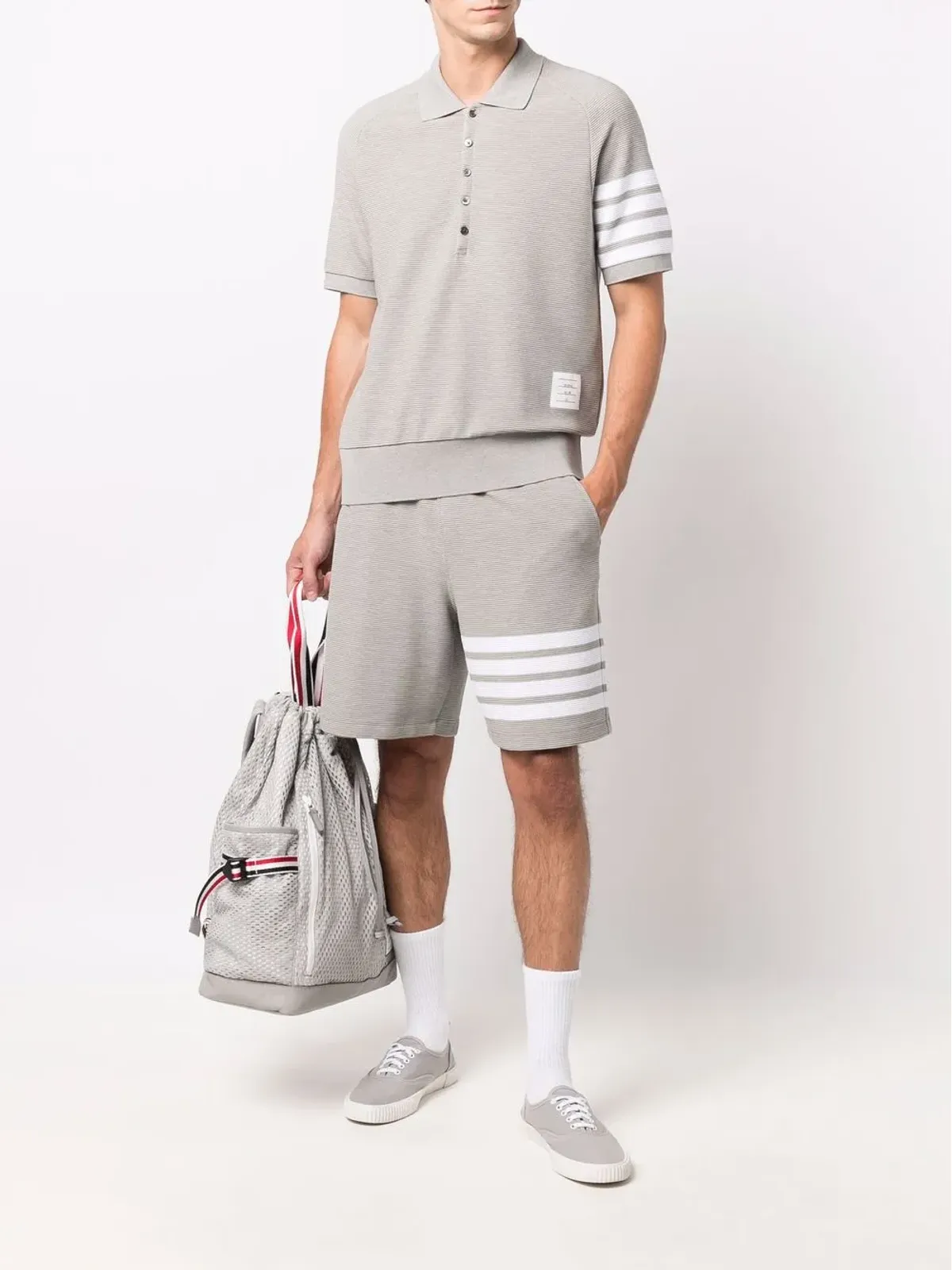Thom Browne オットマンストライプ トラックショーツ - グレー - 画像2