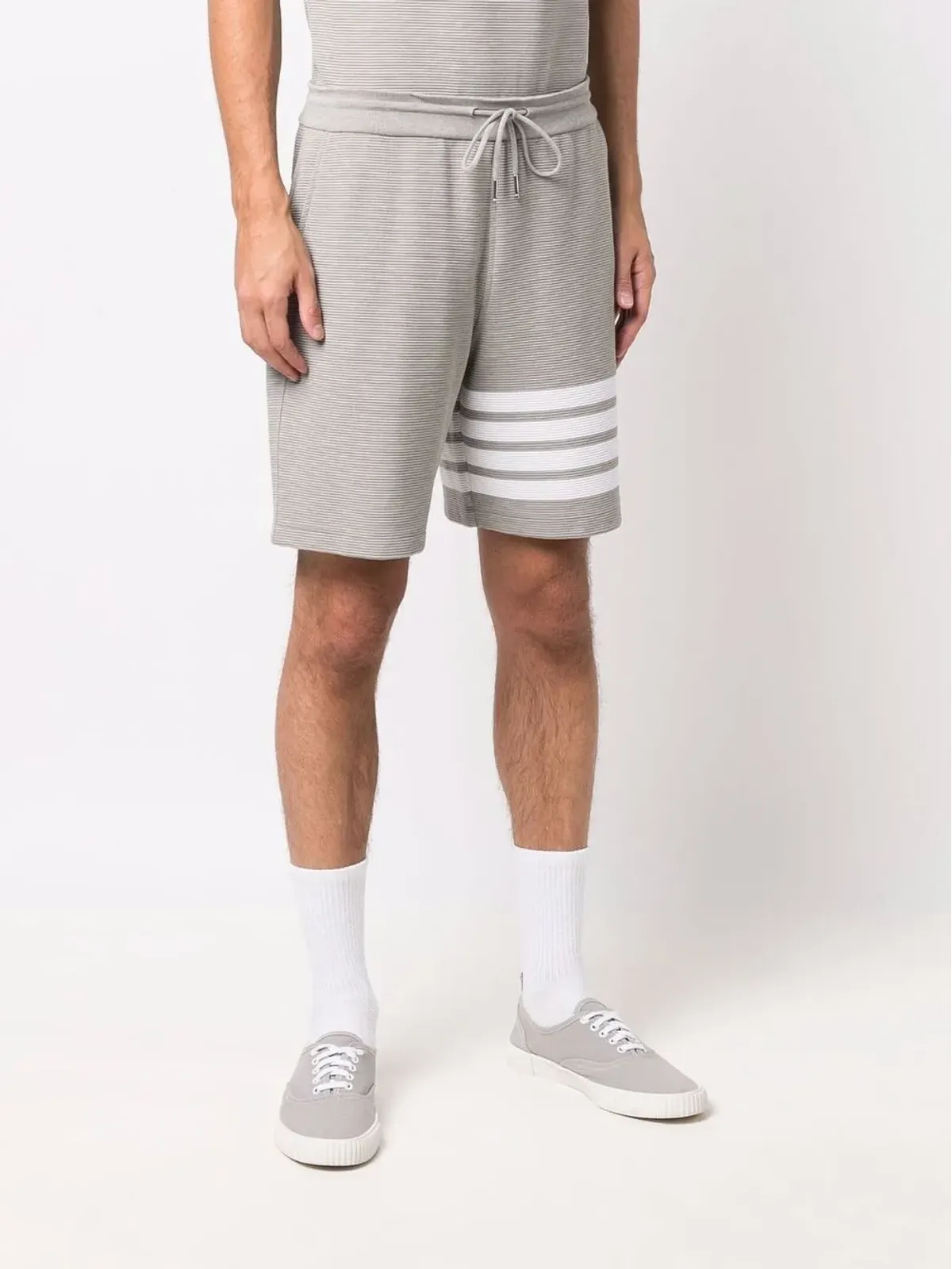Thom Browne オットマンストライプ トラックショーツ - グレー - 画像3