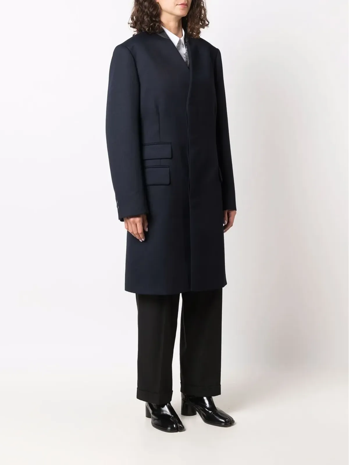 Maison Margiela 隠しホックのウールコート - 画像3