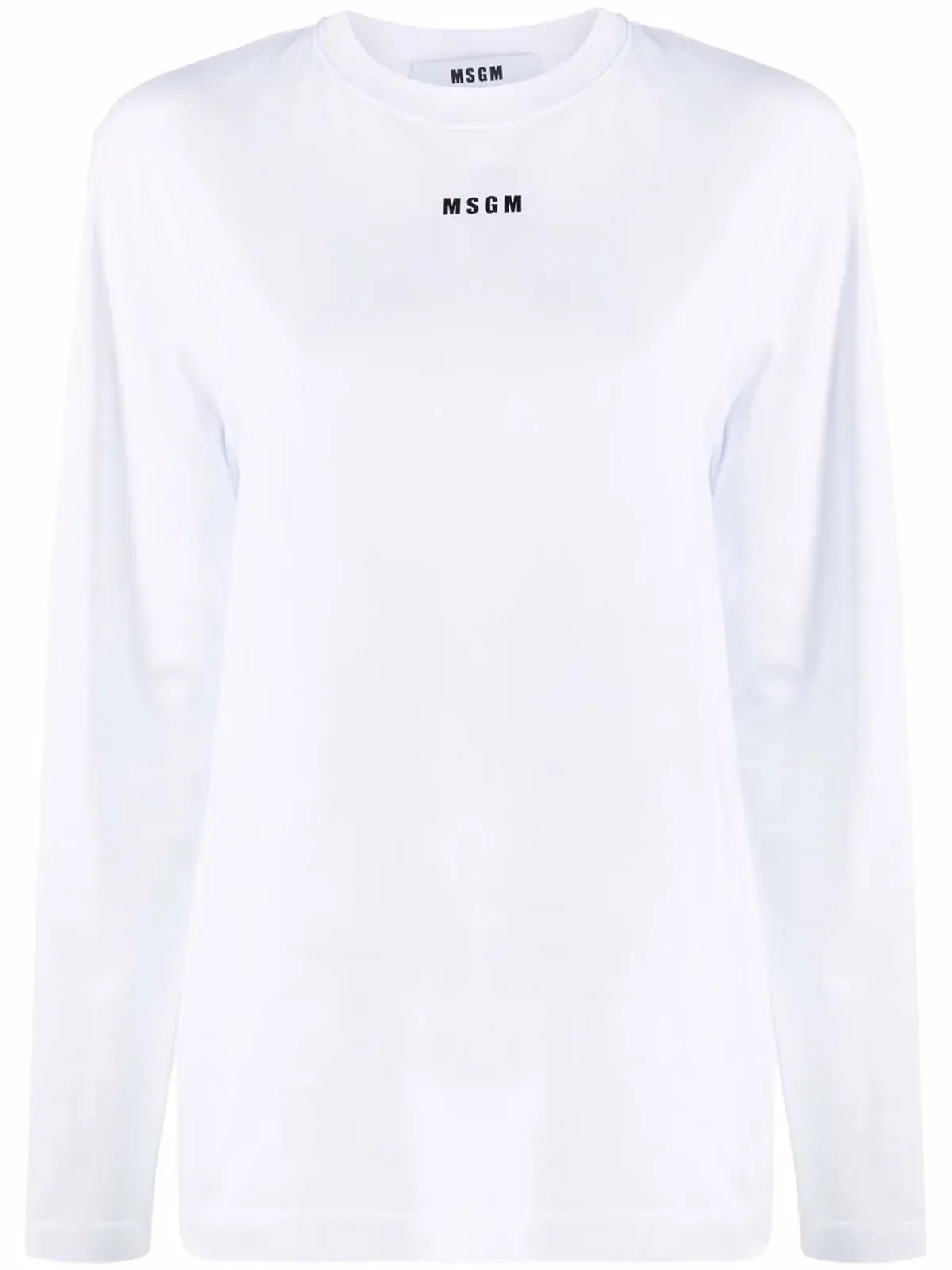 MSGM ロゴプリント長袖Tシャツ ホワイト - 画像1