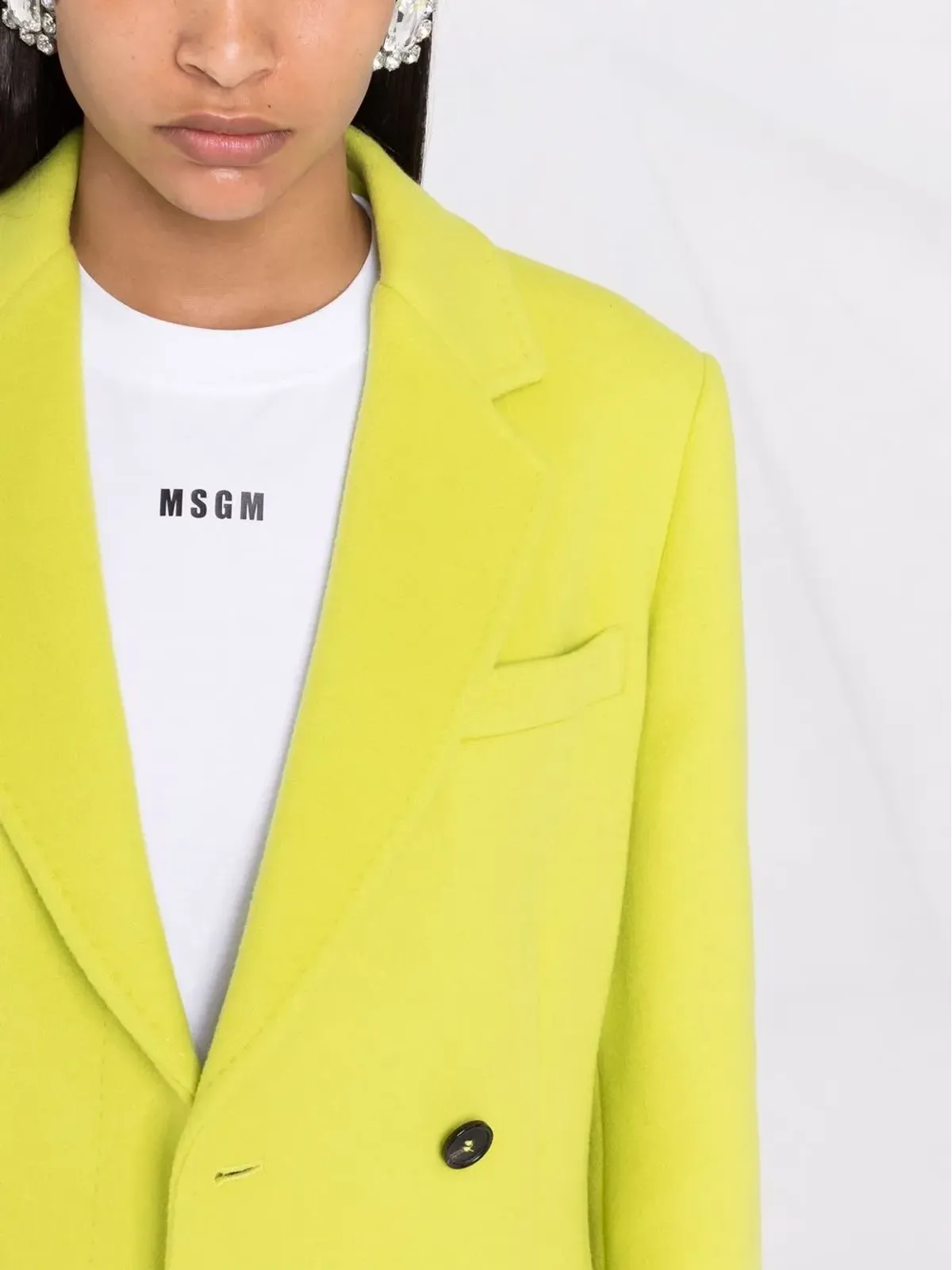 MSGM ロゴプリント長袖Tシャツ ホワイト - 画像5