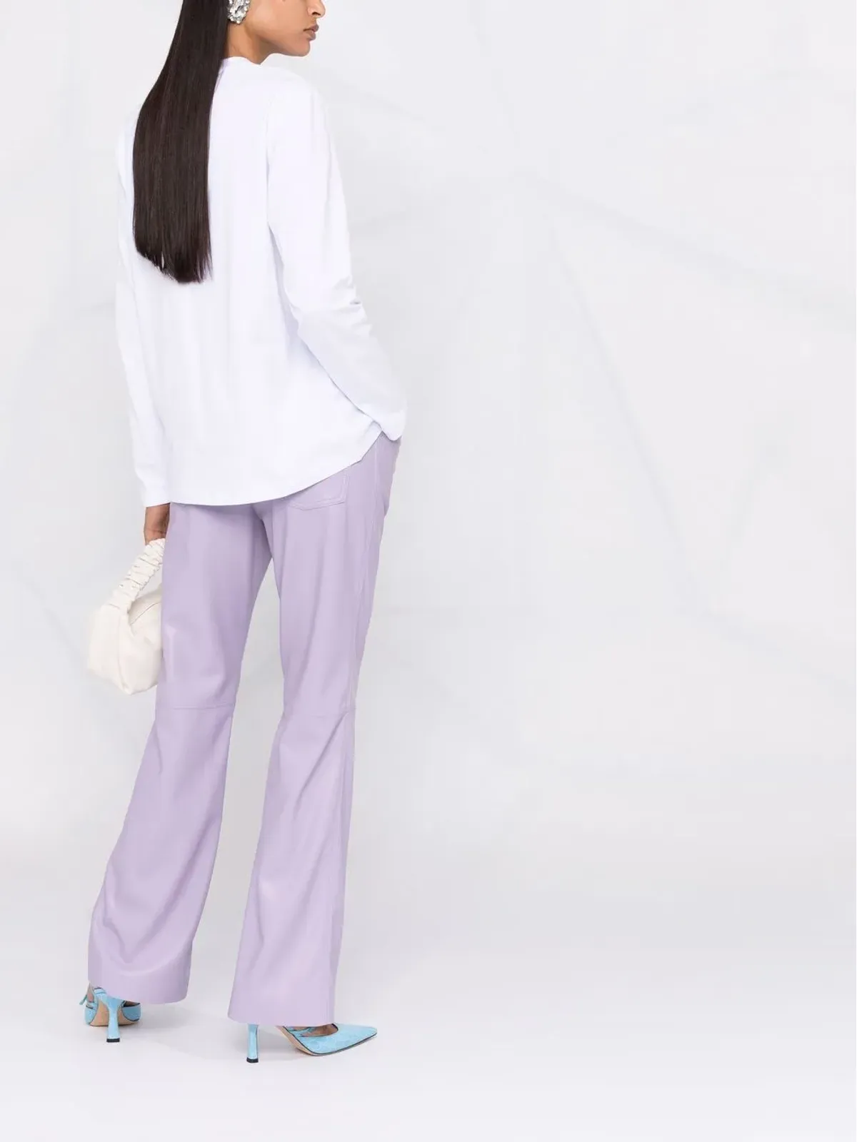 MSGM ロゴプリント長袖Tシャツ ホワイト - 画像4