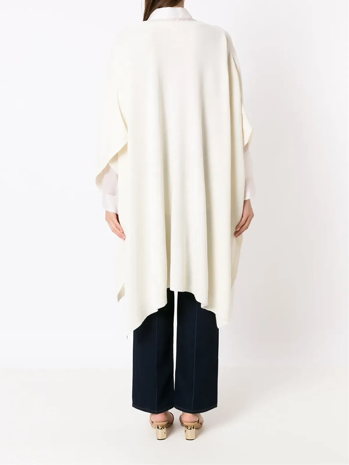 Valentino Garavani ロゴプレート付きニットポンチョ - 画像4