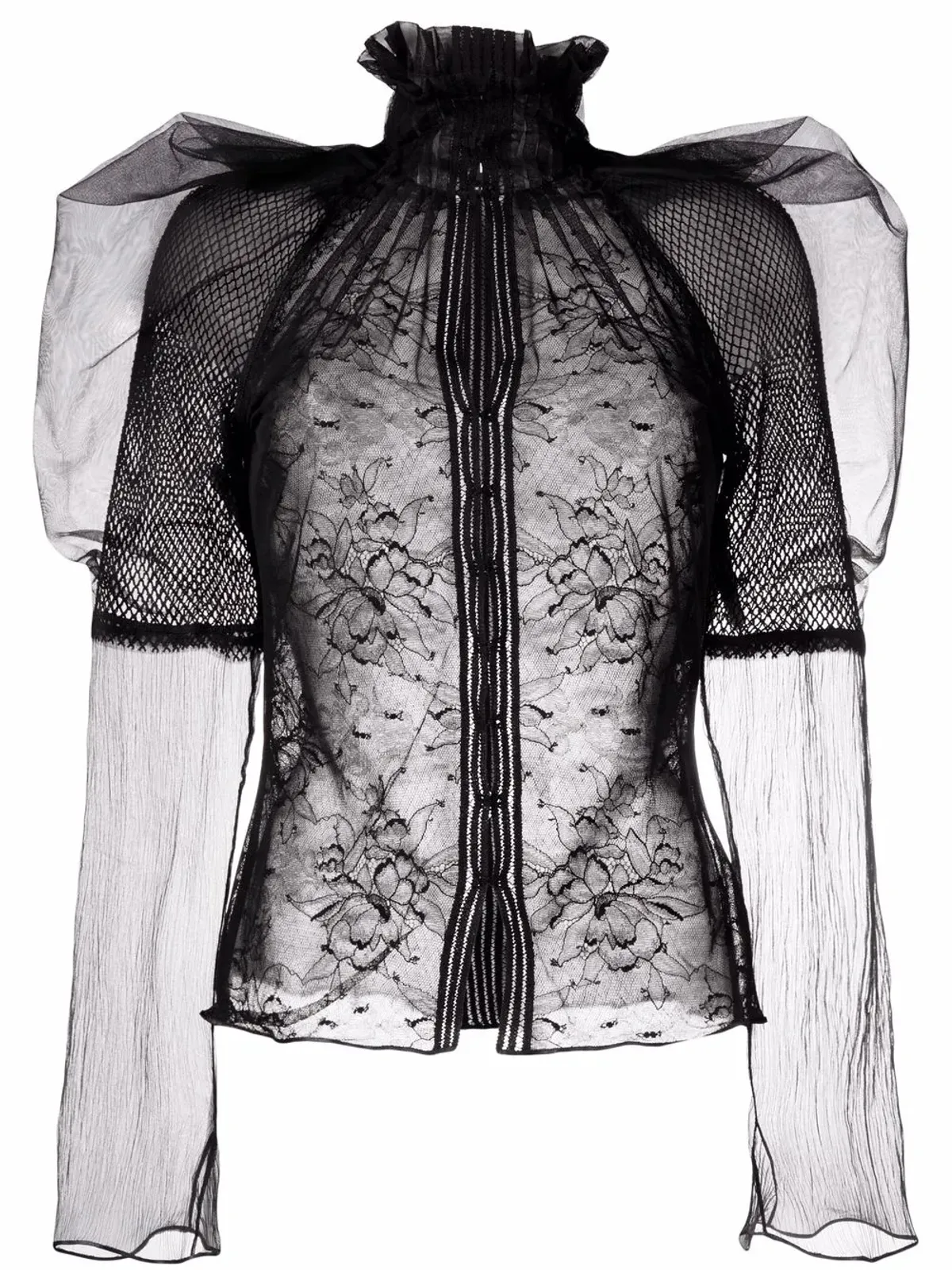 TOM FORD フローラルレース ハイネック ブラウス - 画像1