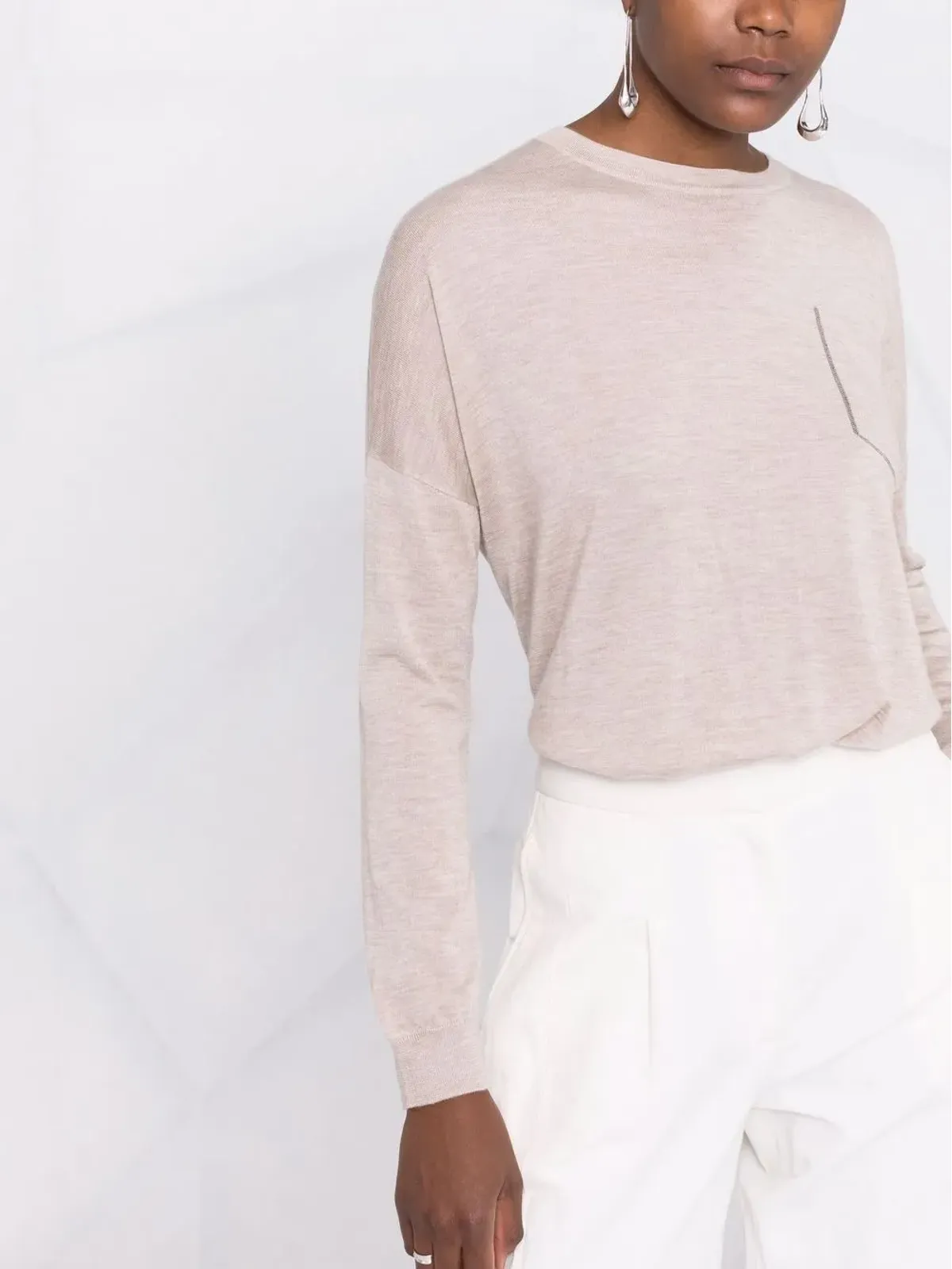 Brunello Cucinelli パッチポケット付きファインニットセーター - 画像3