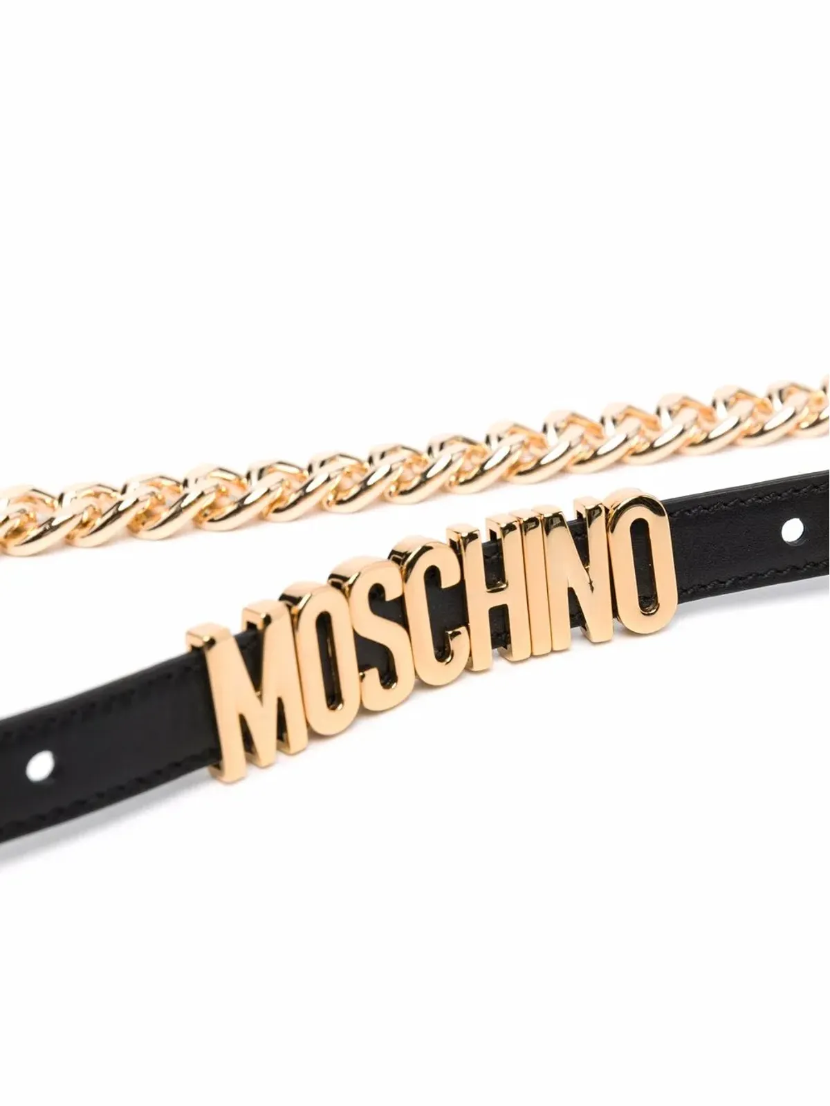 Moschino ロゴプレート レザーベルト - 画像2