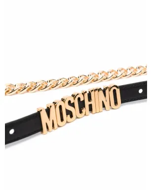Moschino ロゴプレート レザーベルト - サムネイル2
