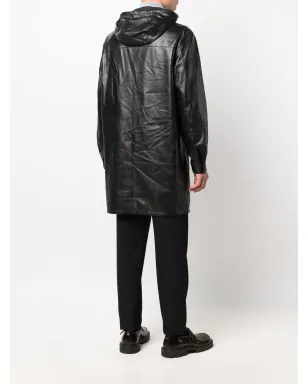 Prada ジップファスナー付きレザーコート - サムネイル4