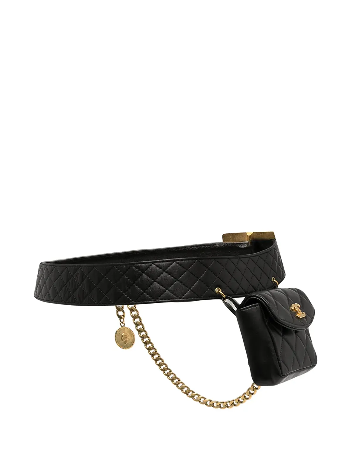 CHANEL Pre-Owned 1994 CCダイヤモンドキルト ベルトバッグ - ブラック - 画像3