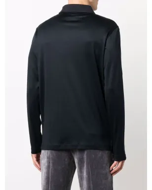 Emporio Armani ロゴプリント長袖ポロシャツ - サムネイル4