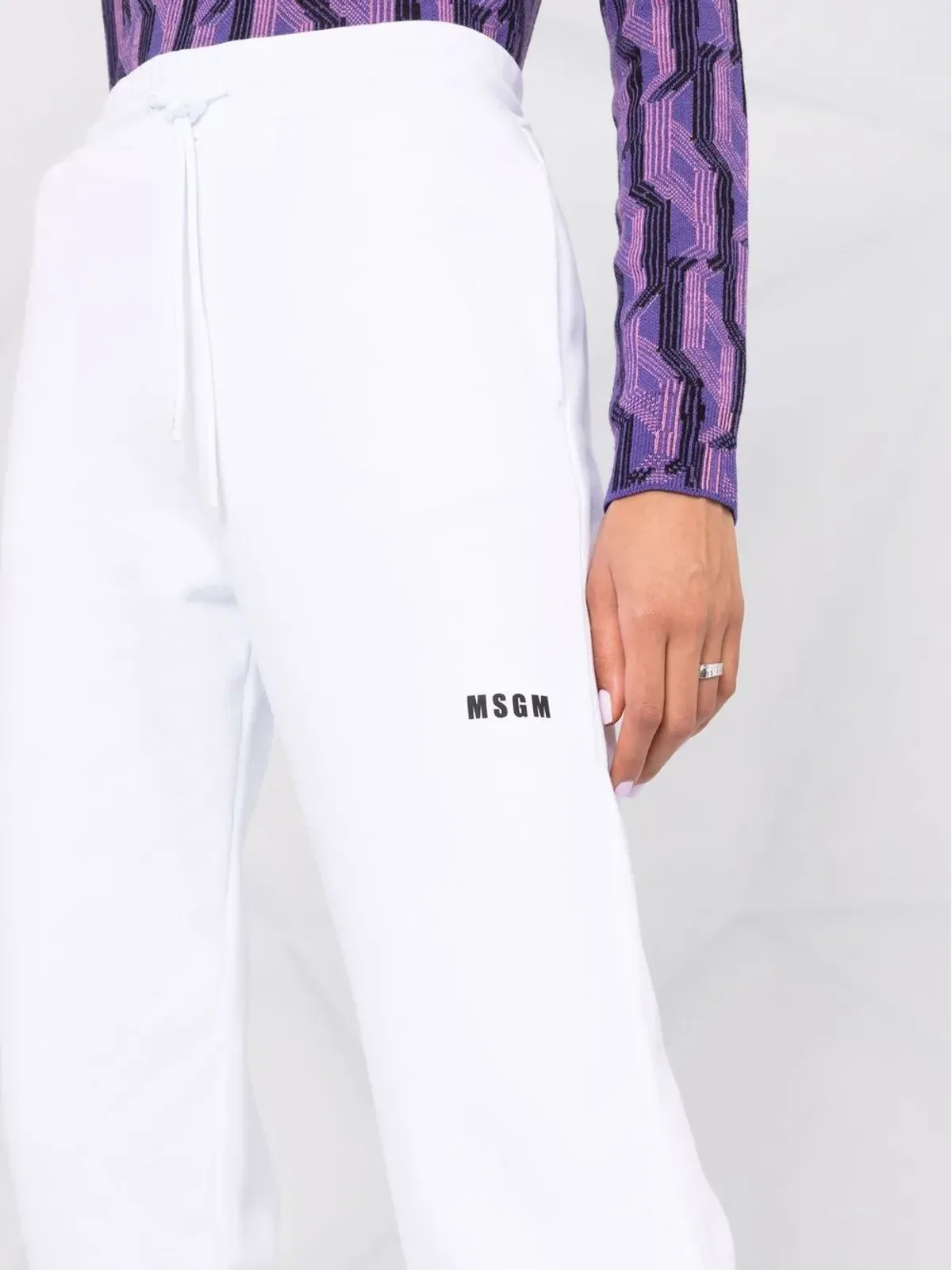 MSGM ロゴプリント コットン トラックパンツ - 画像5