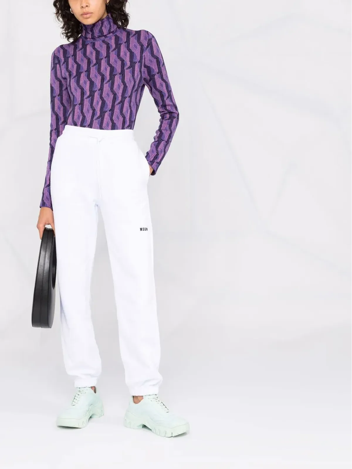 MSGM ロゴプリント コットン トラックパンツ - 画像2