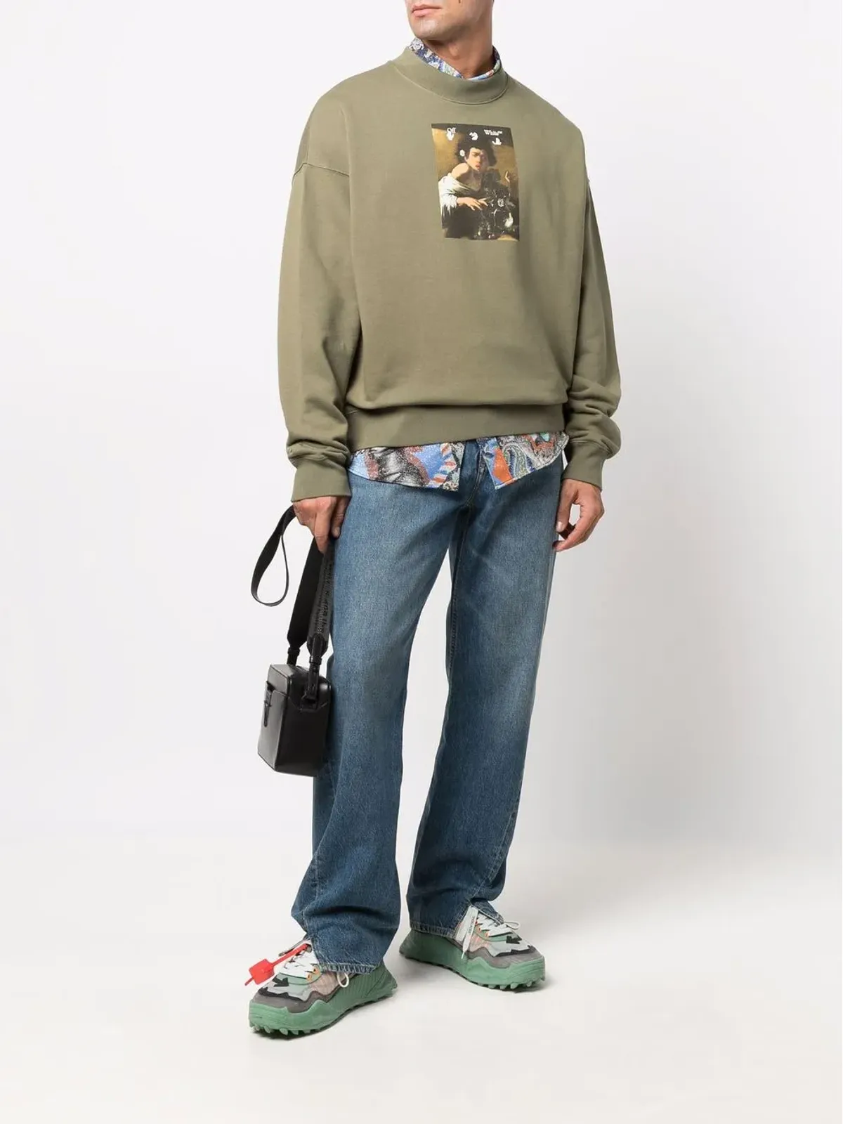 Off-White カラヴァッジョ絵画スウェットシャツ - グリーン - 画像2